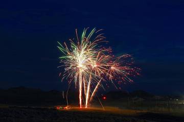 The annual Fourth of July fireworks show in Tonopah, NV is held annually near the Tonopah High ...