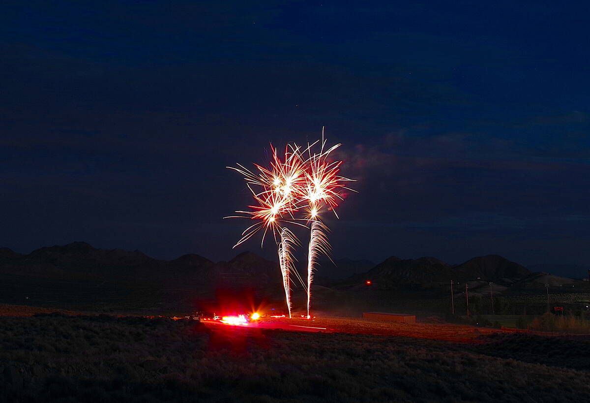 The annual Fourth of July fireworks show in Tonopah, NV is held annually near the Tonopah High ...