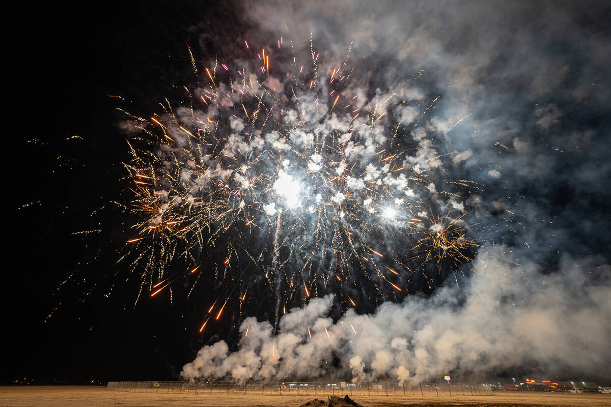 The boom and crackle of the Pahrump Freedom Festival Fireworks Show filled the night air as tho ...