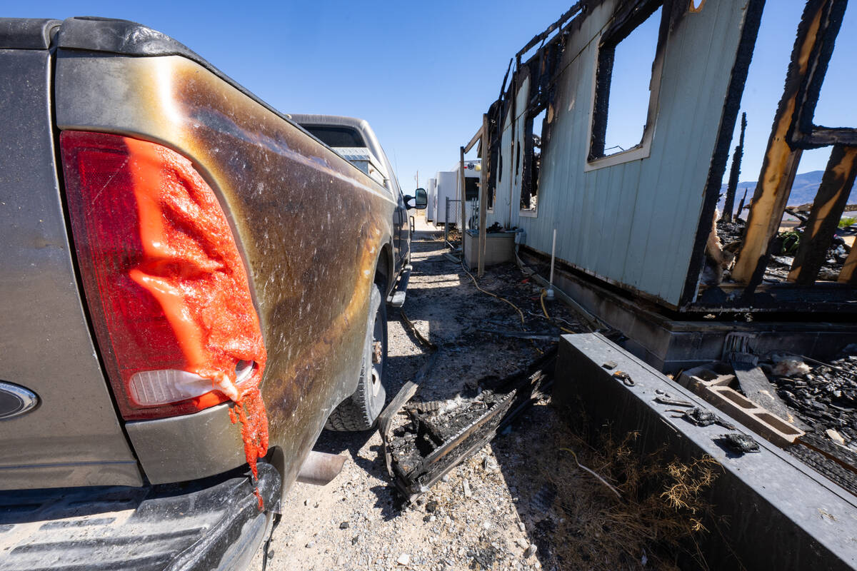 This section of Jacob Pennell's truck was damaged by the fire that occurred on Friday, June 26. ...
