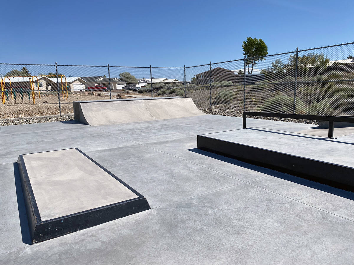 Rails, ramps, curbs and more now make up the newly renovated skatepark at Harvey Park, where a ...