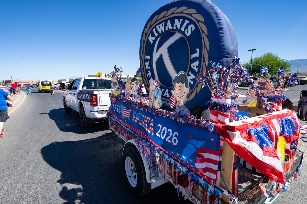 The Kiwanis Club of the Pahrump Valley had its 4th of July Parade float decked out in patriotic ...
