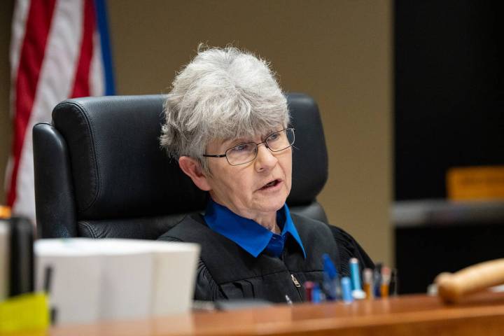 Fifth Judicial District Court Department 1 Judge Kimberly "Kim" Wanker in her Pahrump courtroom ...
