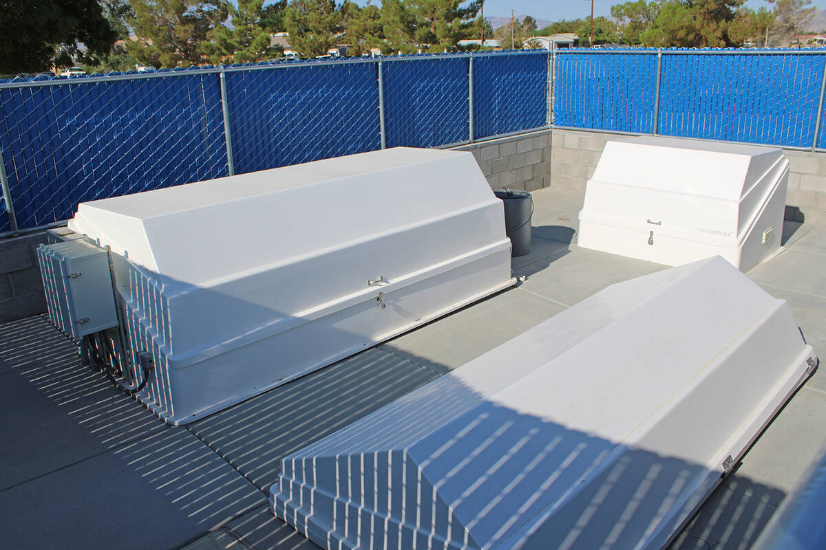 The Simkins Park Splash Pad includes a water filtration system that treats and recirculates the ...