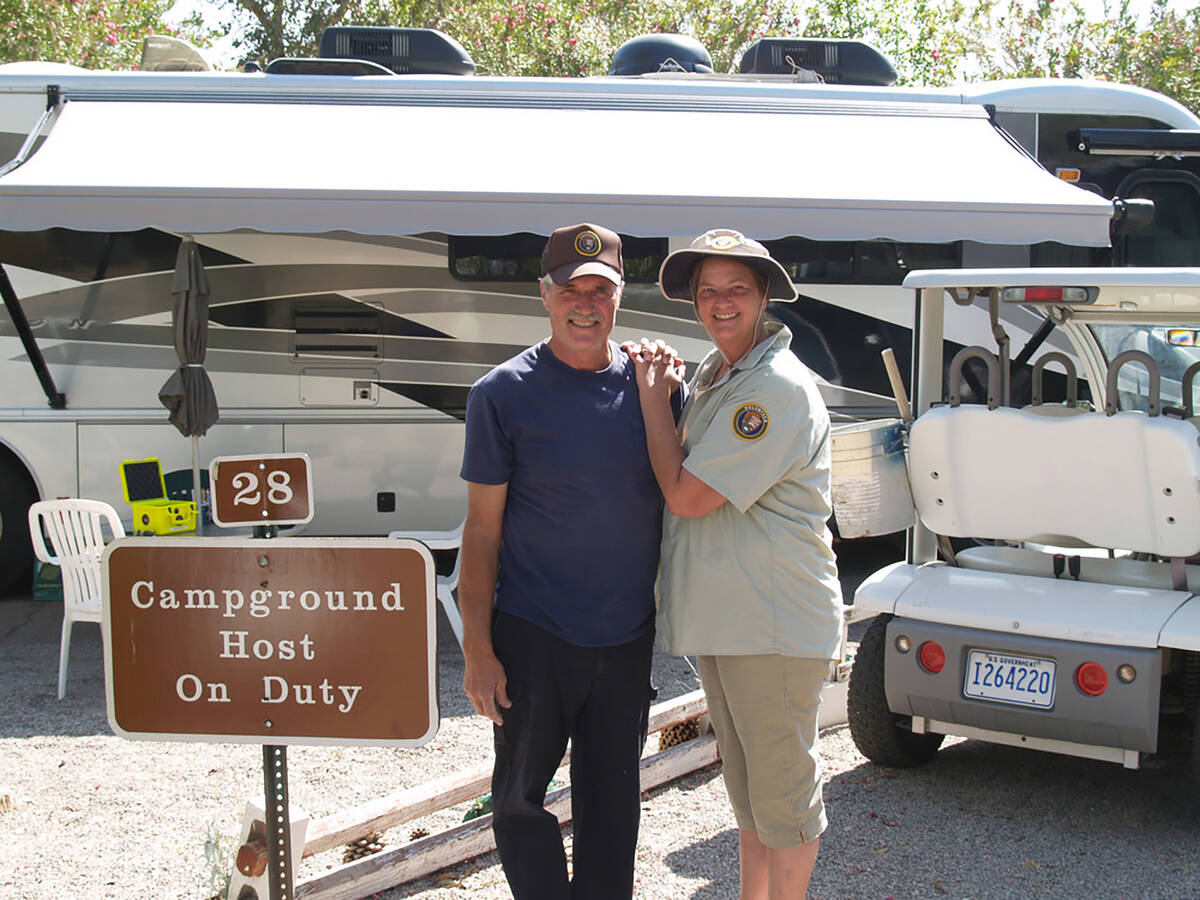 Volunteer campground hosts perform duties such as light maintenance of the site and fee complia ...