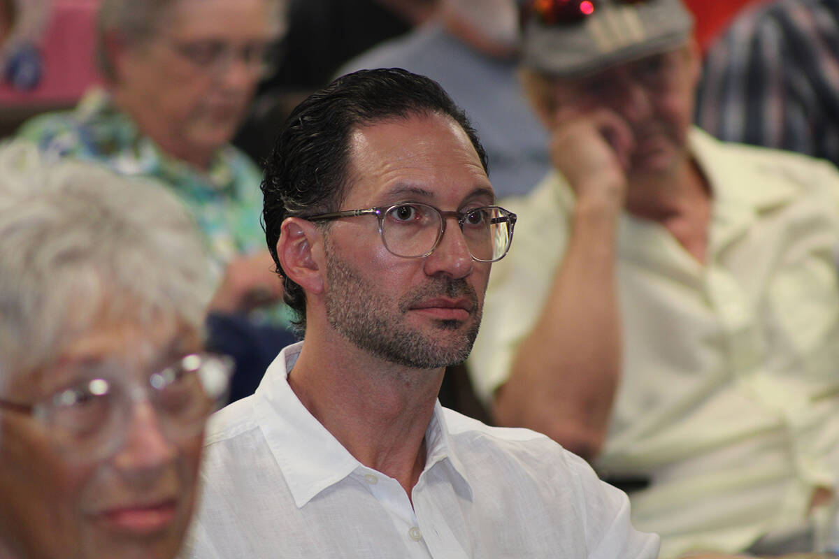 Manse Technology Campus developer Sean Dalesandro sat among the crowd at the Nye County Data Ce ...