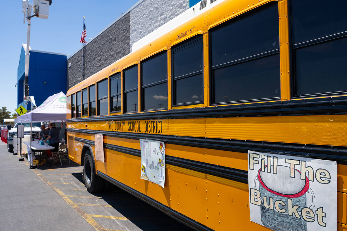 The Valley Electric Association Fill the Bucket Truck School Supply Drive resulted in the colle ...