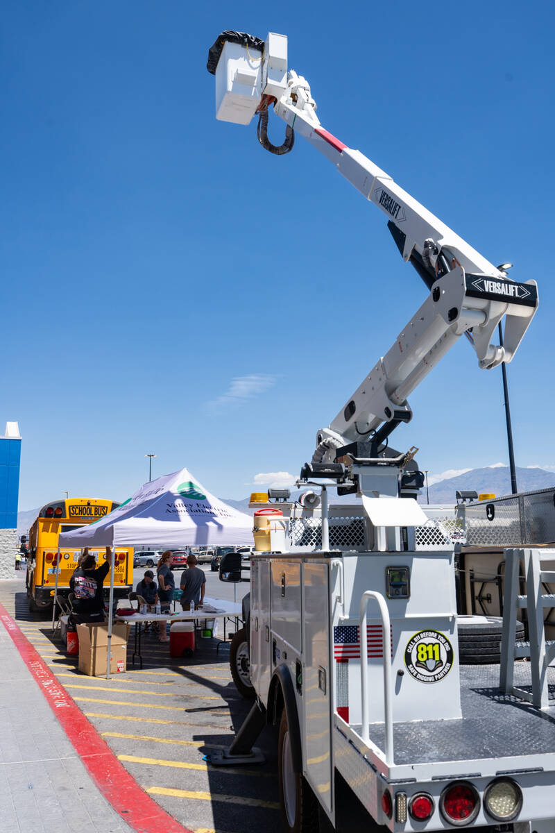 The Fill the Bucket Truck School Supply Drive had a big setup in the Walmart parking lot, with ...