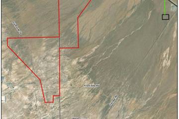 As outlined in red, the Mosey Solar Project is proposed for roughly 3,565 acres of public lands ...