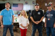 (From left to right) Independent/nonpartisan District 5 commissioner candidate Chris Lally, Rep ...