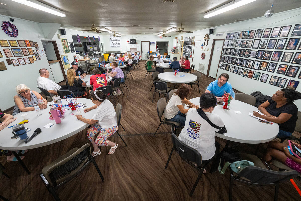 At the Nye County Democratic Party candidate speed-dating event on Aug. 4, each candidate sat a ...
