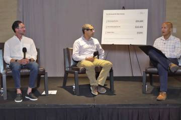 Manse Tech Campus developer Sean Dalesandro, left, was joined by senior data center engineer Sa ...