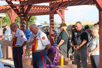 Area residents - veteran and civilian - gathered at the Pahrump Veterans Memorial for this year ...