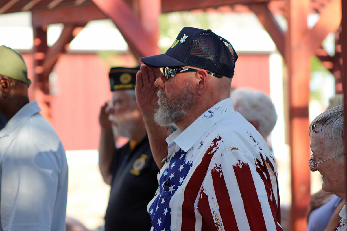 Pahrump Purple Heart Day Sundown Ceremony 2026. (Robin Hebrock/Pahrump Valley Times)