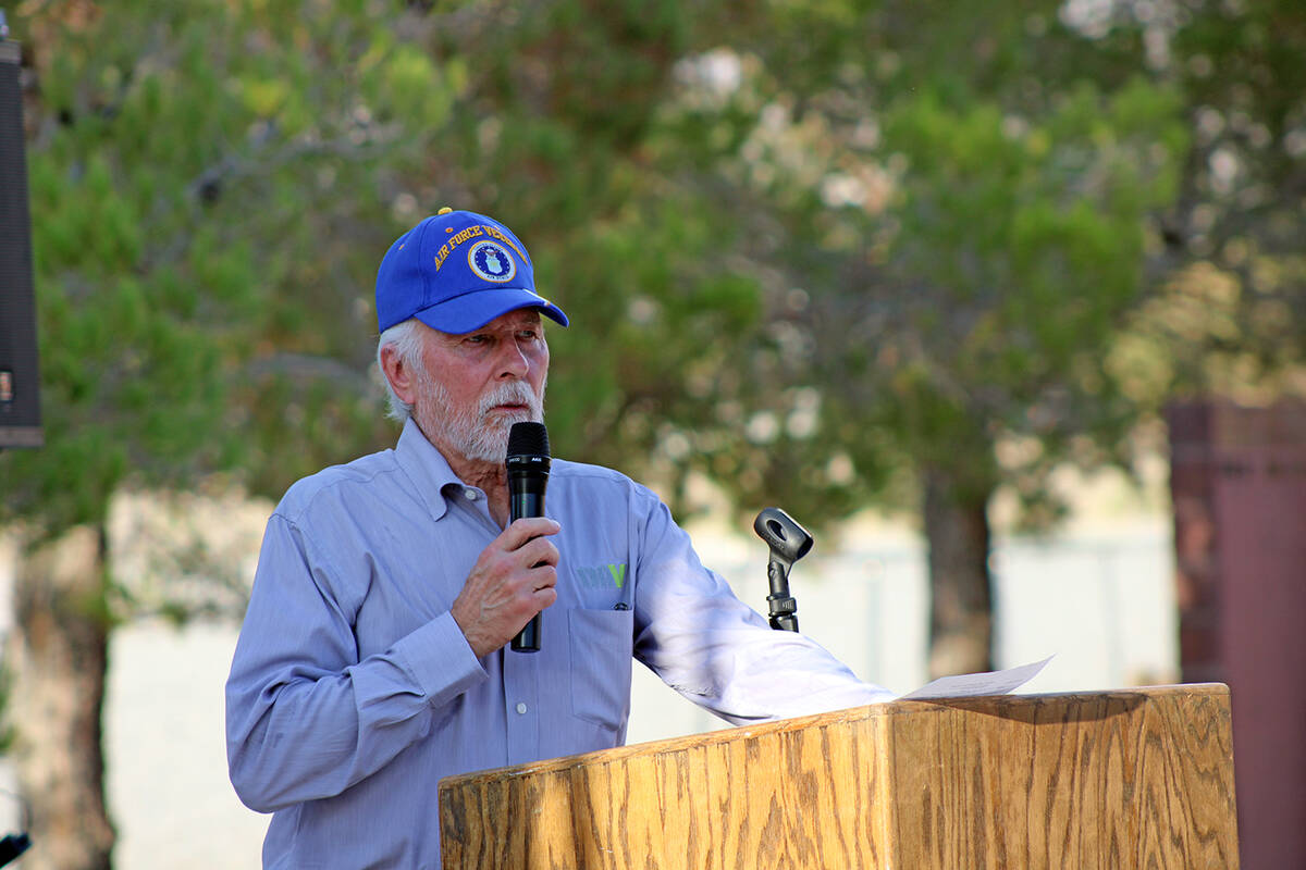 Pahrump Purple Heart Day Sundown Ceremony 2026. (Robin Hebrock/Pahrump Valley Times)