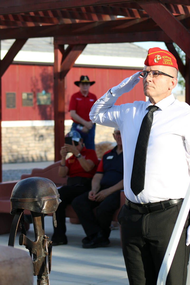 Pahrump Purple Heart Day Sundown Ceremony 2026. (Robin Hebrock/Pahrump Valley Times)