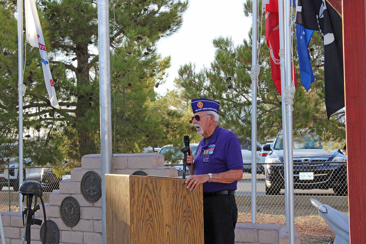 Pahrump Purple Heart Day Sundown Ceremony 2026. (Robin Hebrock/Pahrump Valley Times)