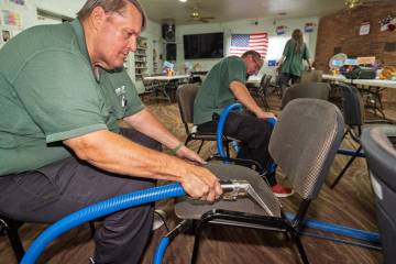 Todd Cottino, owner and operator of the local Todd's Carpet and Tile Cleaning Service, and his ...
