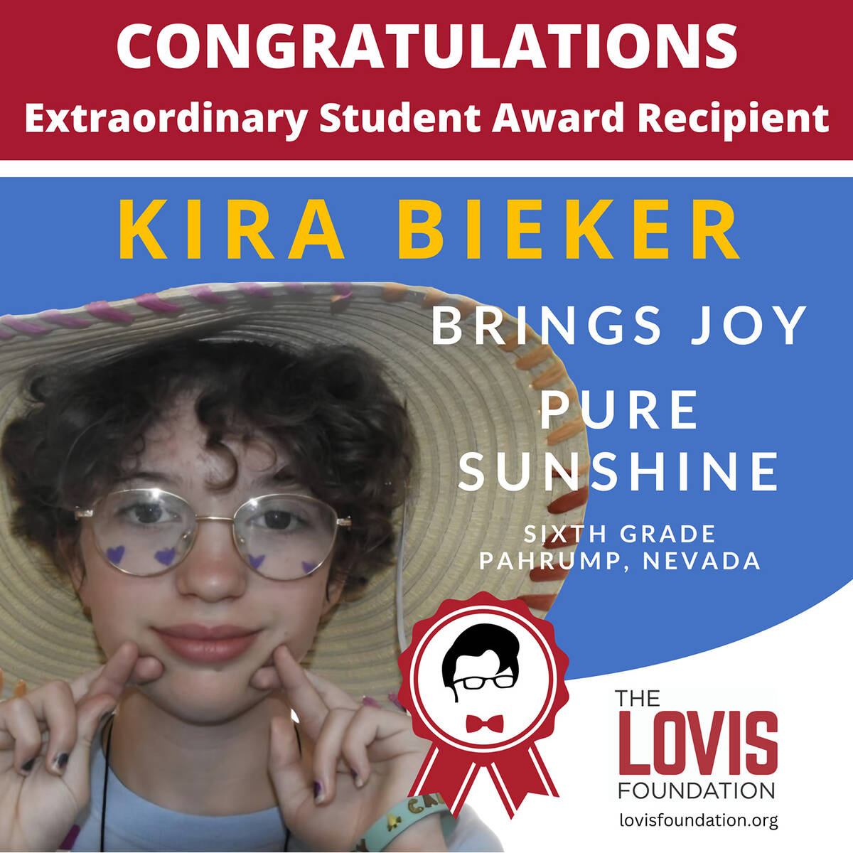 Pahrump student wins non-profit recognition award