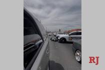 A Nye County deputy appeared to strike a motorcyclist during a pursuit near the intersection of ...