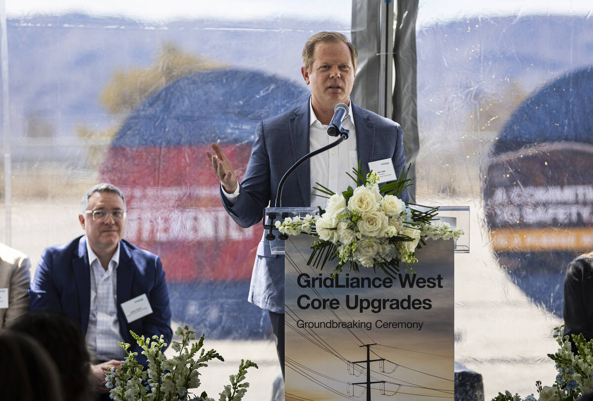 Matt Valle, president of NextEra Energy Transmission, speaks during a groundbreaking ceremony f ...