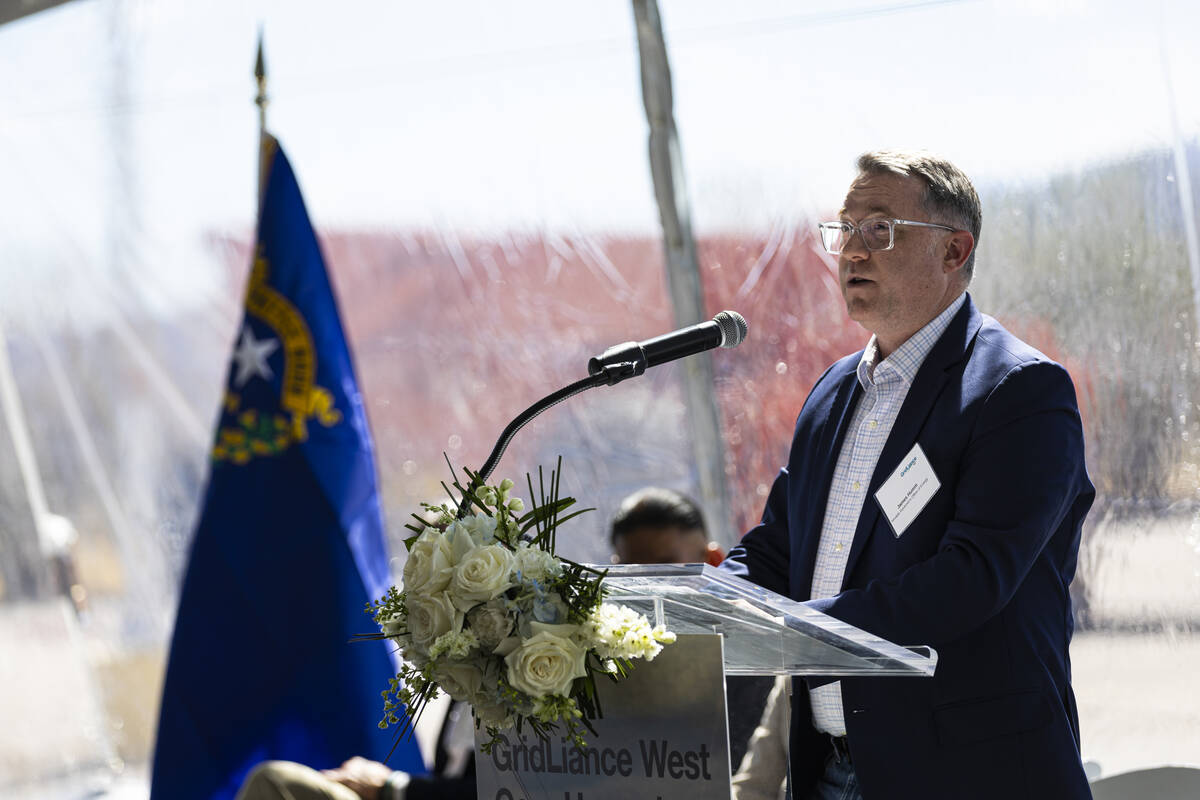 James Humm, director of the Nevada Governor’s Office of Energy, speaks during a groundbr ...