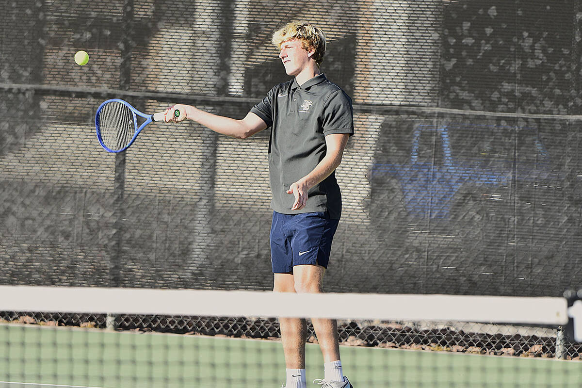 Robert Vendettoli/Boulder City Review Returning the ball, Boulder City doubles star Miles Alder ...