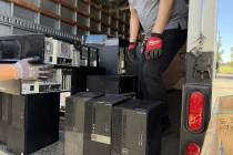 Nye County recently donated four pallets worth of outdated technology and equipment to the nonp ...