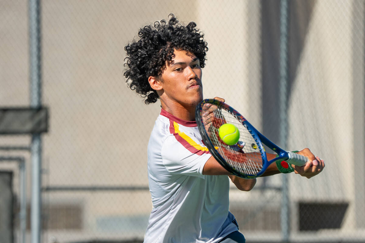 Pahrump Valley senior Tristan Dano meets the ball in this file photo. Coach Michael Dela Rosa p ...