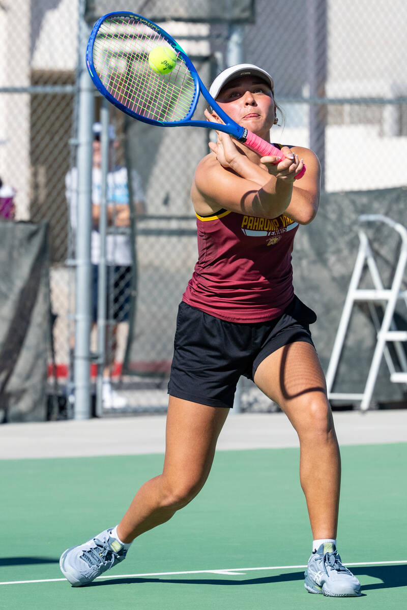 Pahrump Valley junior Aurora Bowers follows through on a shot in this file photo. Bowers contri ...