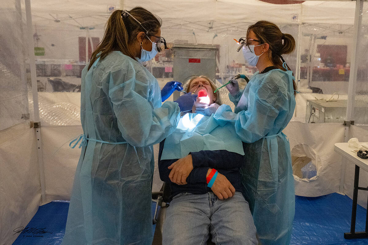 Dental services at the RAM clinic in Pahrump included cleanings, extractions and fillings. (Joh ...