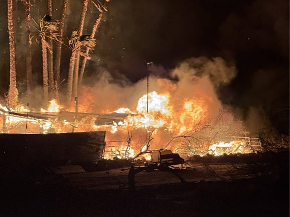 Infrastructure at the camp host site was engulfed in flames during the Sept. 15 evening fire. ( ...