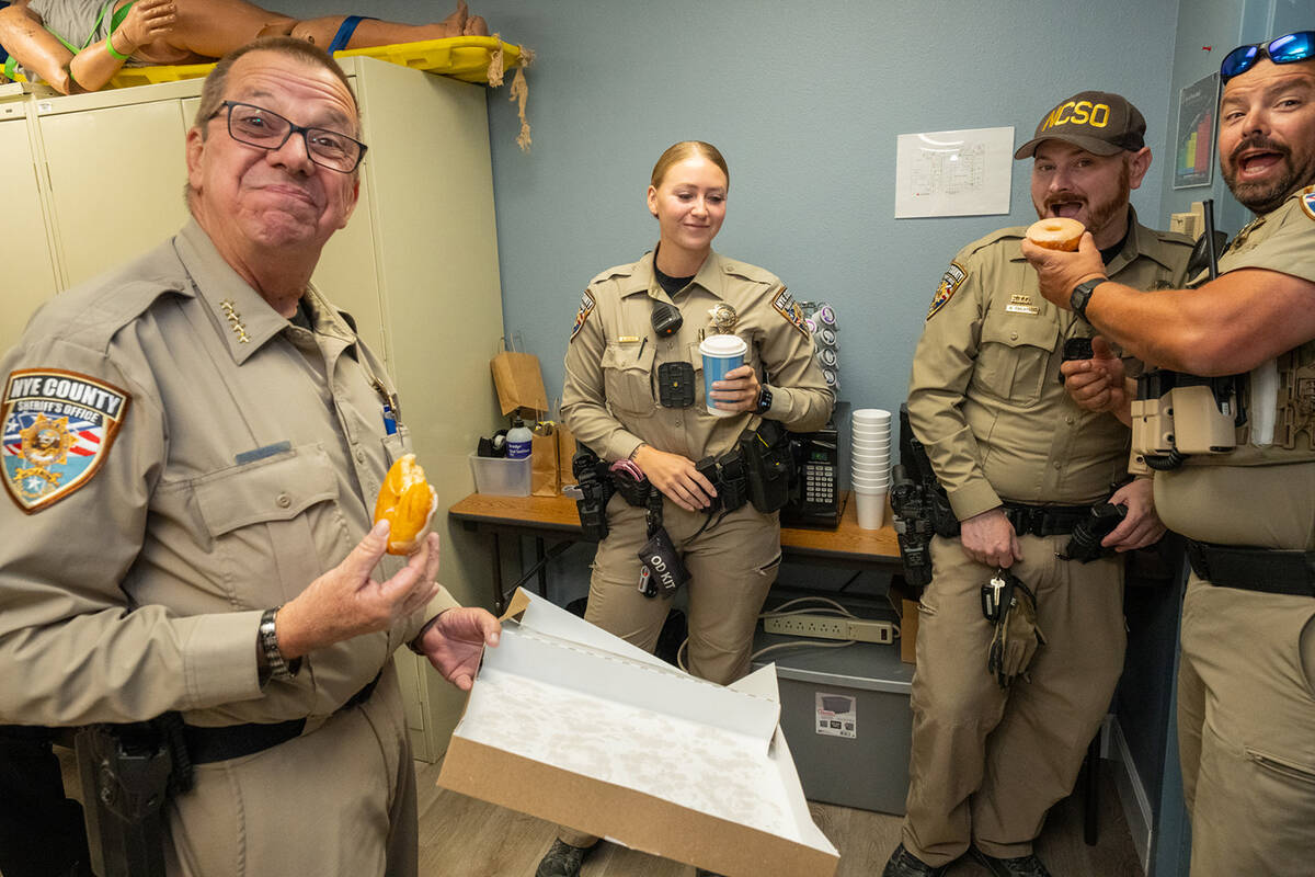 At the start of the day, doughnuts were served to the students. (John Clausen/Pahrump Valley Times)