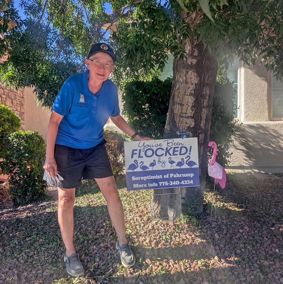 Soroptimist International Pahrump Valley member Kim Wanker received a special flock delivery on ...