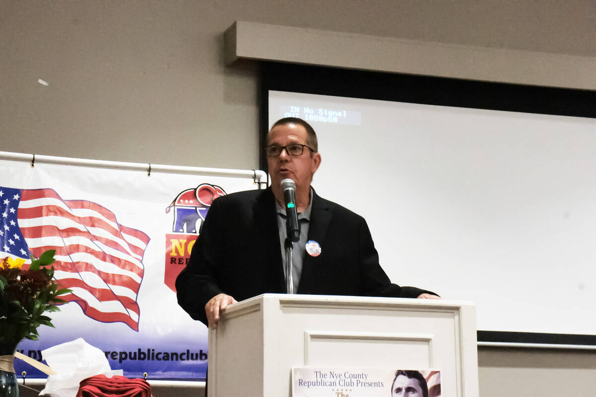 Nye County Sheriff Joe McGill was one of the incumbent local officials who spoke at the dinner. ...