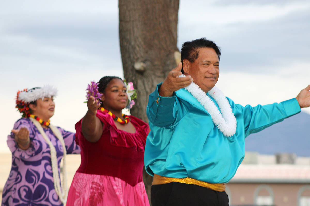 With arms extended and hips swaying, the performers from Na Hula Hali’a Aloha Cultural Preser ...