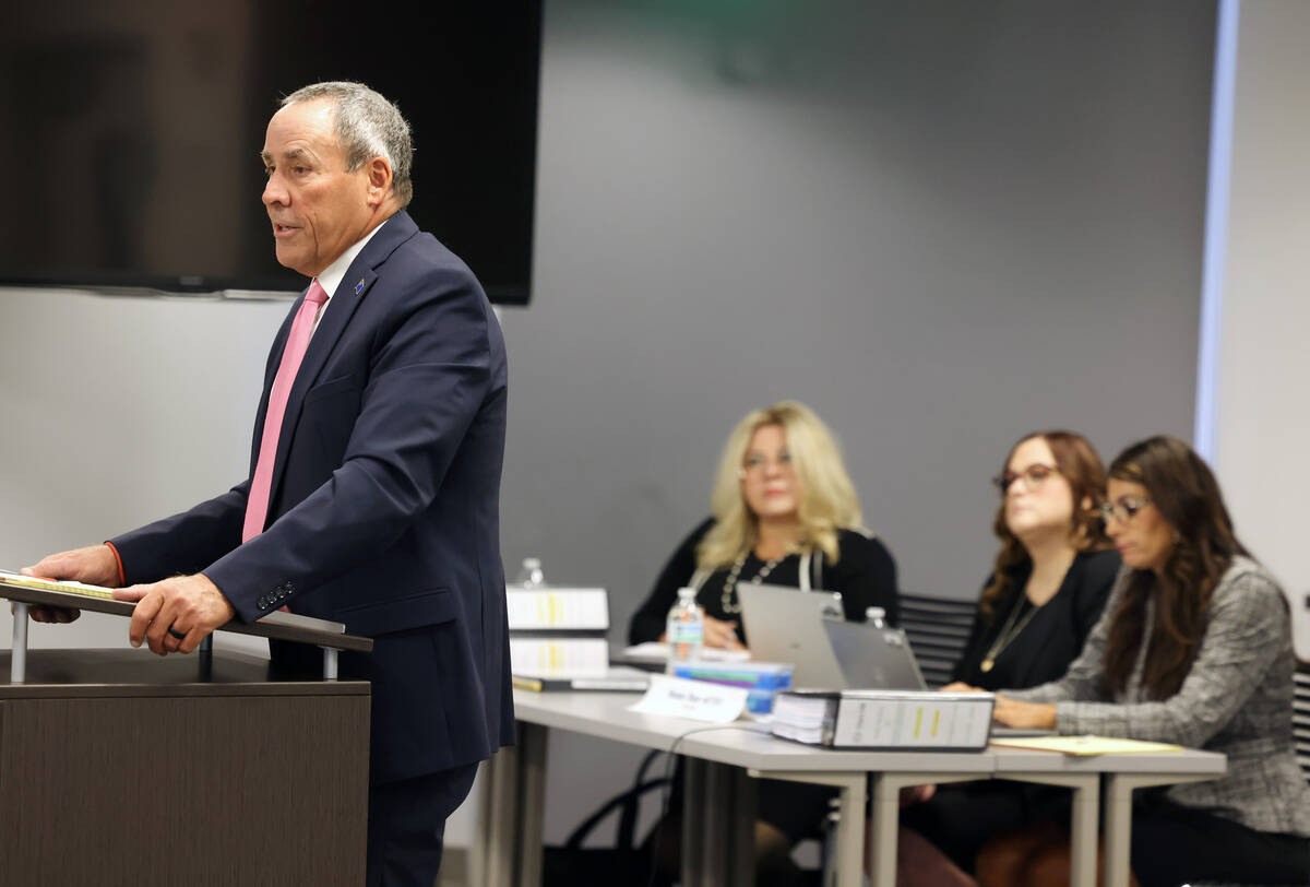 Attorney Thomas Donaldson delivers his opening statement during a judicial discipline hearin ...