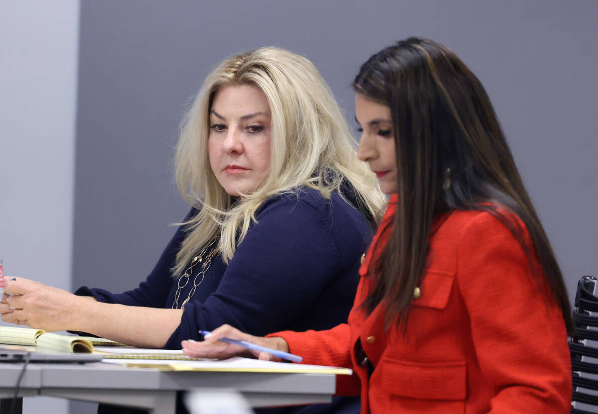 Former Las Vegas Councilwoman and suspended Pahrump Justice of the Peace Michele Fiore appears ...