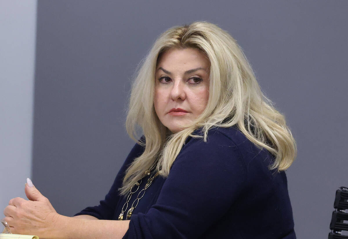 Former Las Vegas Councilwoman and suspended Pahrump Justice of the Peace Michele Fiore appears ...
