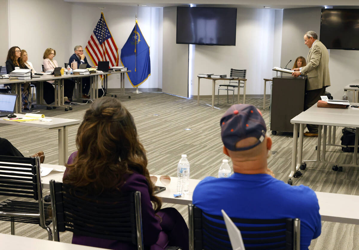 Thoma Donaldson, right, the special counsel to the commission, delivers his closing statement b ...