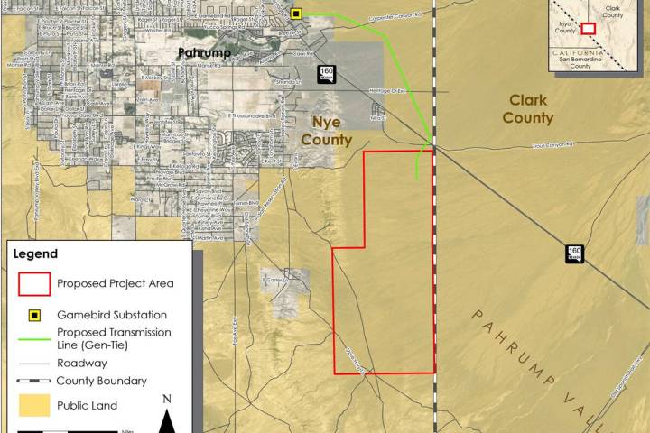 The Copper Rays Solar project is proposed for 4,414 acres of Bureau of Land Management land sou ...