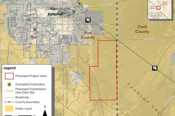 The Copper Rays Solar project is proposed for 4,414 acres of Bureau of Land Management land sou ...