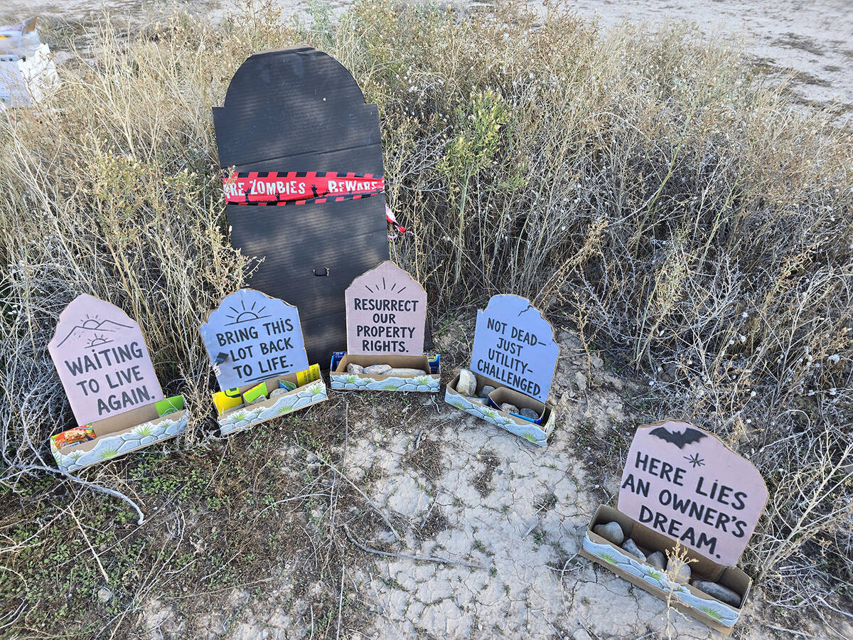 Pahrump Vacant Land Owners drew attention to its cause this past Saturday with a one-day decora ...
